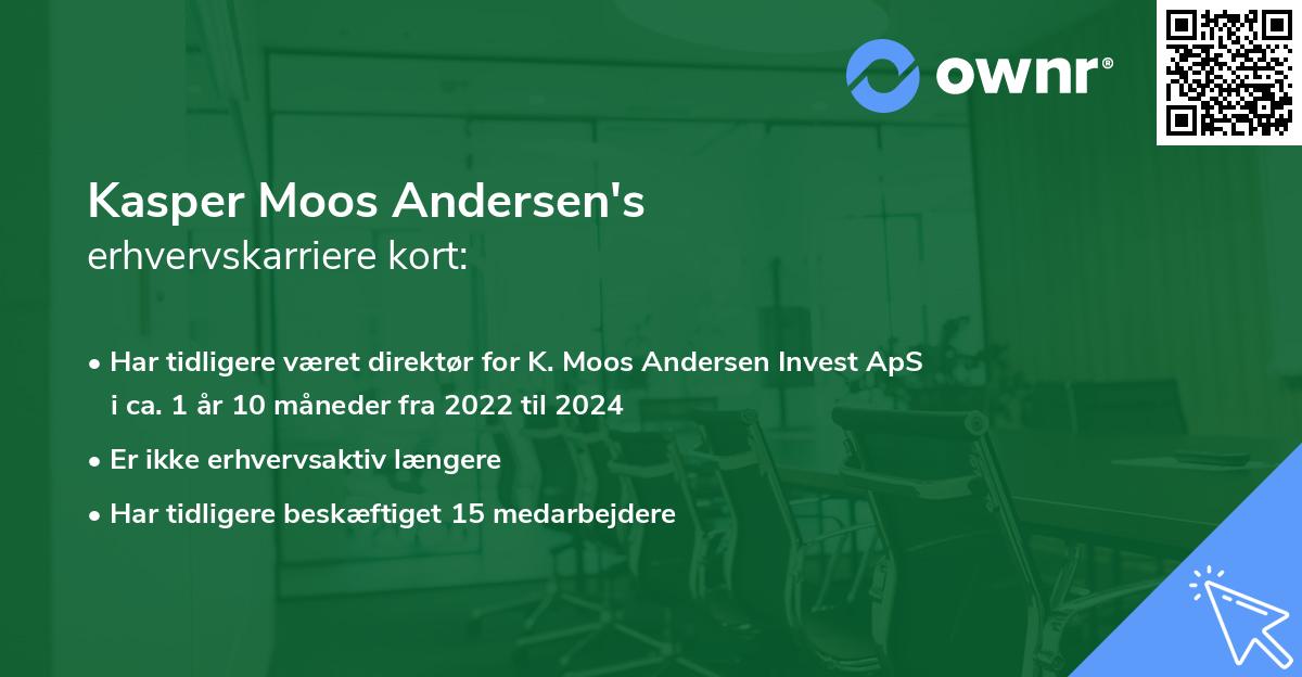 Kasper Moos Andersen's erhvervskarriere kort