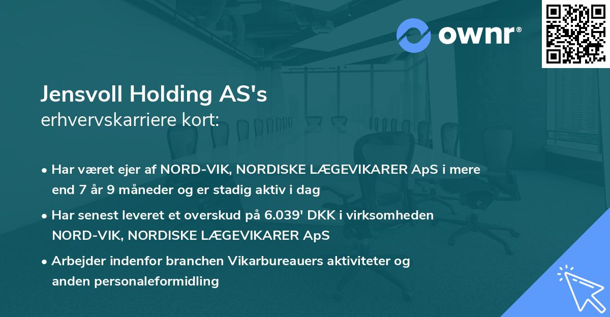 Jensvoll Holding AS's erhvervskarriere kort