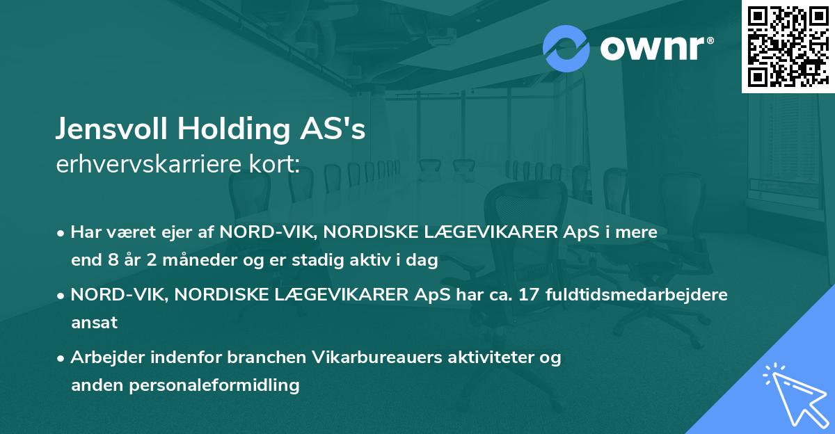 Jensvoll Holding AS's erhvervskarriere kort