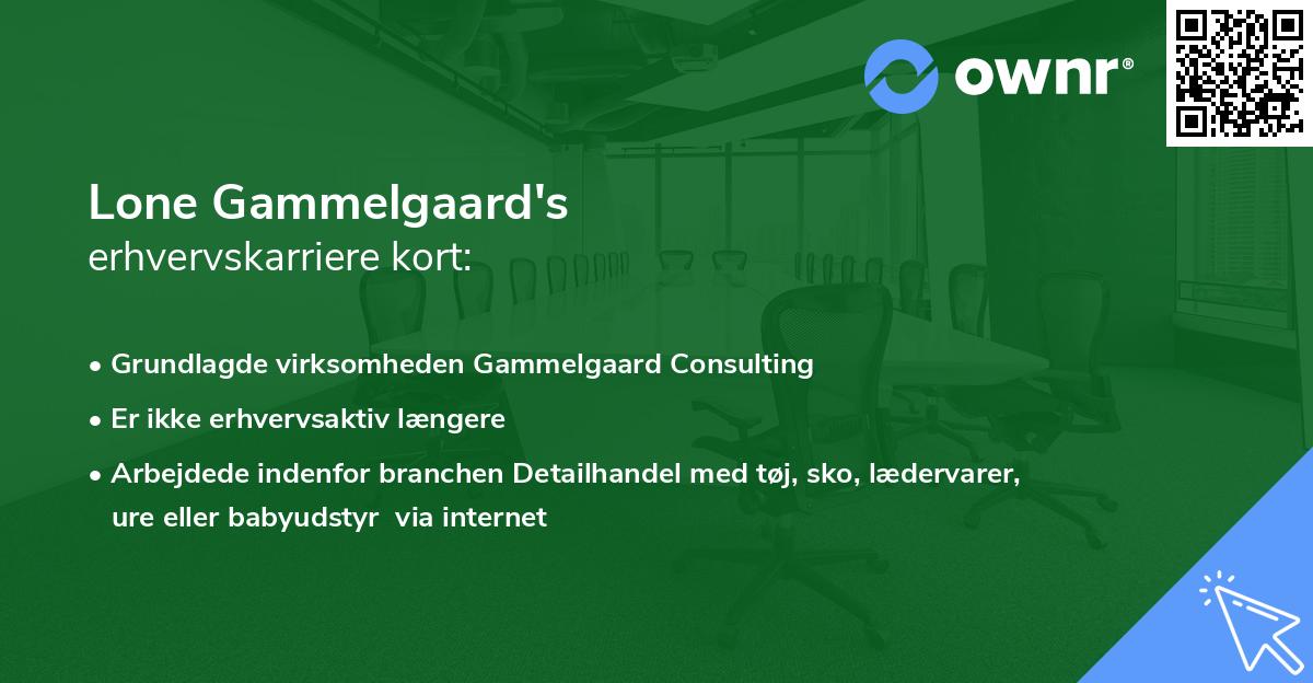Lone Gammelgaard's erhvervskarriere kort