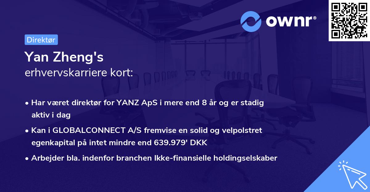 Yan Zheng's erhvervskarriere kort