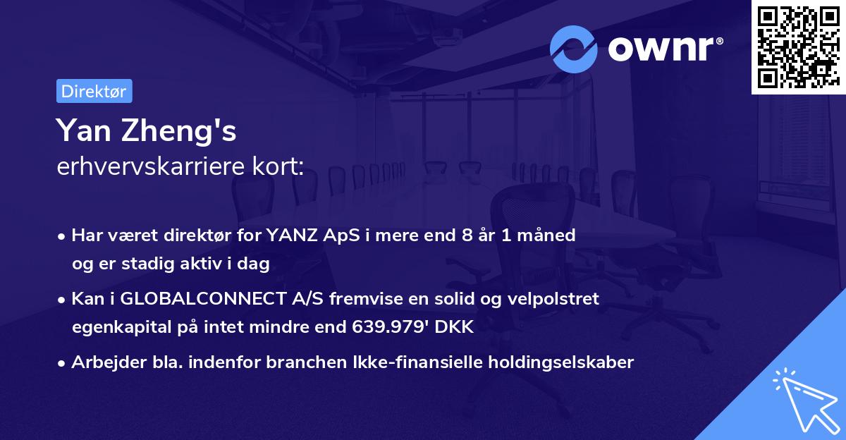 Yan Zheng's erhvervskarriere kort
