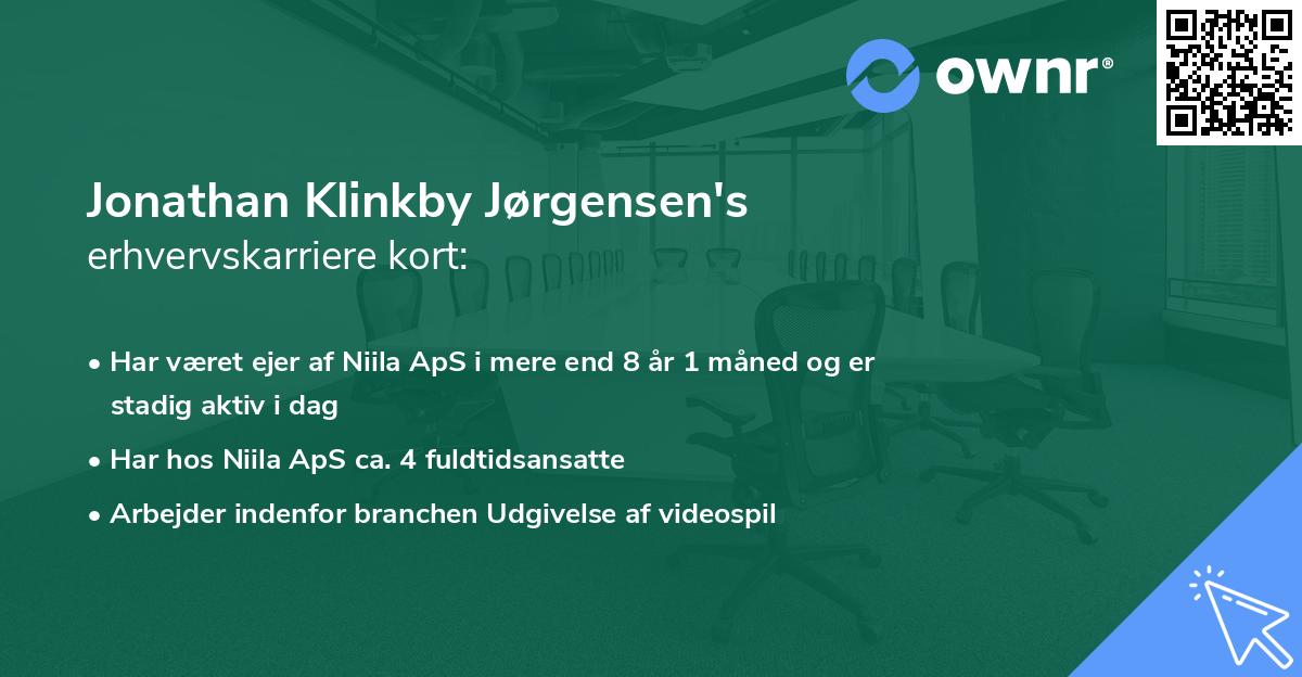 Jonathan Klinkby Jørgensen's erhvervskarriere kort