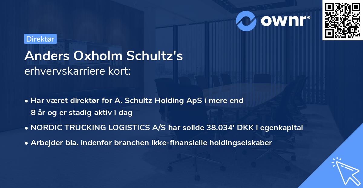 Anders Oxholm Schultz's erhvervskarriere kort