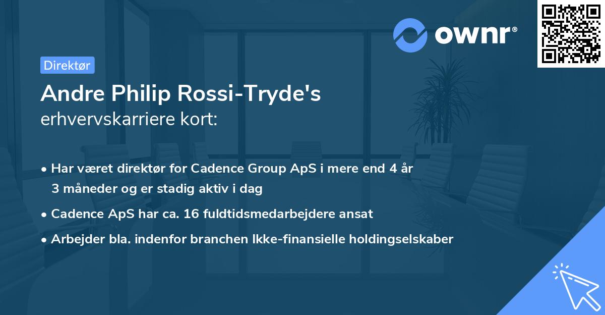 Andre Philip Rossi-Tryde's erhvervskarriere kort