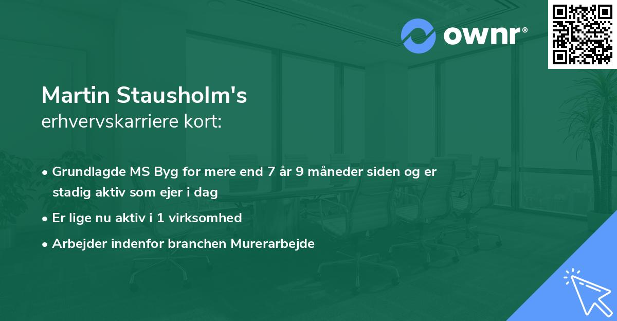 Martin Stausholm's erhvervskarriere kort