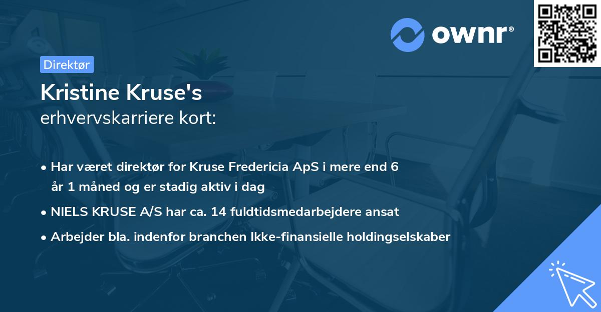 Kristine Kruse's erhvervskarriere kort