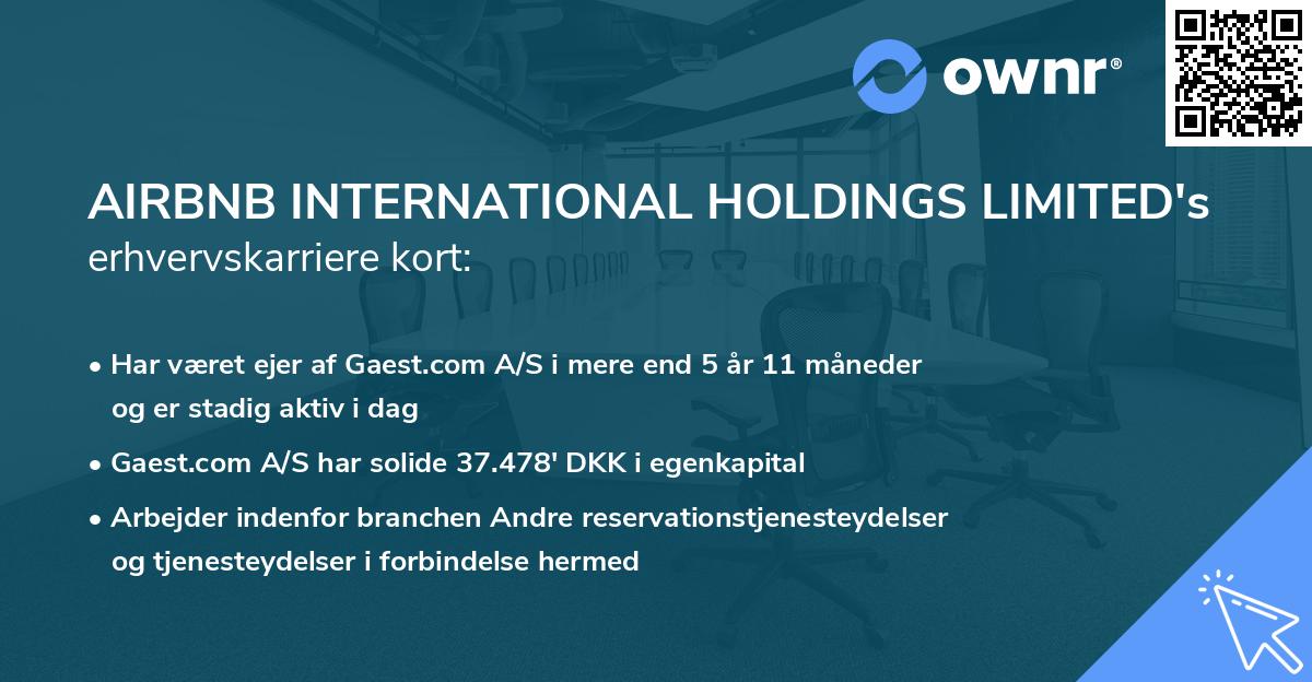 AIRBNB INTERNATIONAL HOLDINGS LIMITED's erhvervskarriere kort