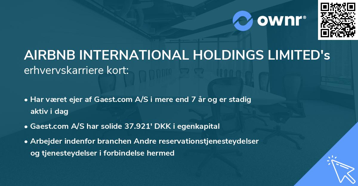 AIRBNB INTERNATIONAL HOLDINGS LIMITED's erhvervskarriere kort
