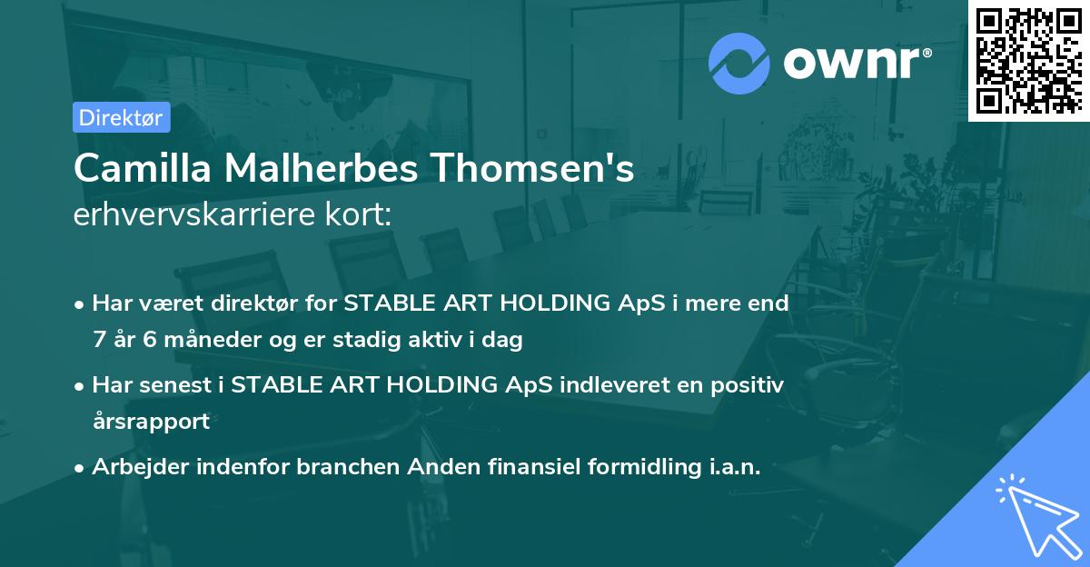 Camilla Malherbes Thomsen's erhvervskarriere kort