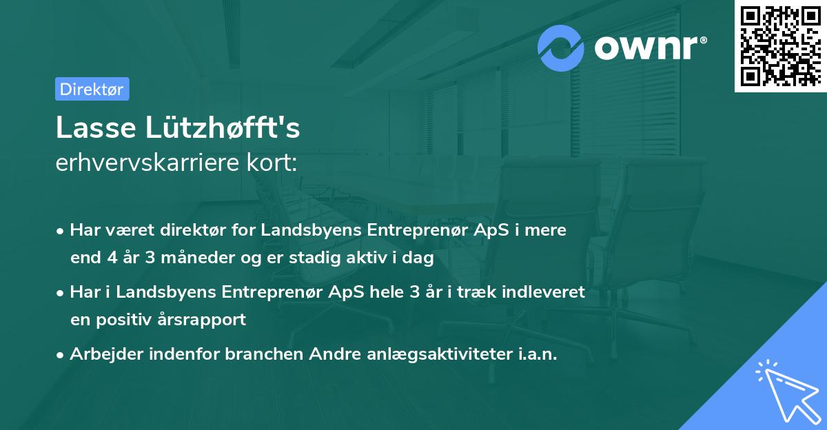Lasse Lützhøfft's erhvervskarriere kort