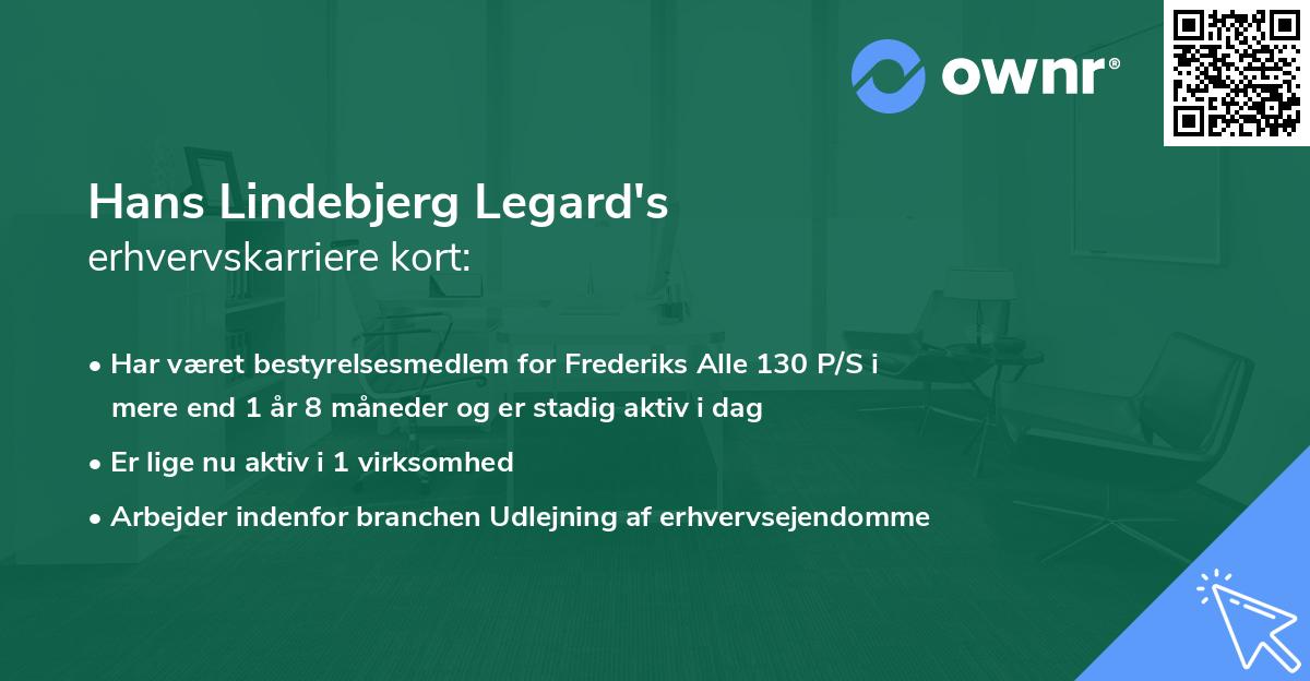 Hans Lindebjerg Legard's erhvervskarriere kort