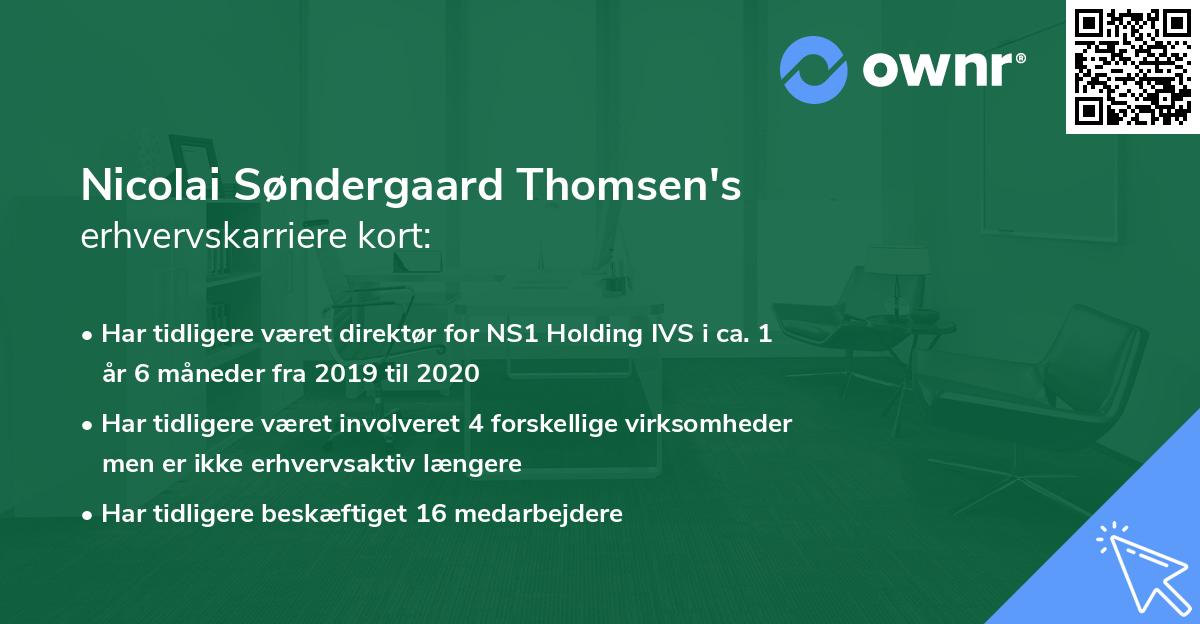 Nicolai Søndergaard Thomsen's erhvervskarriere kort