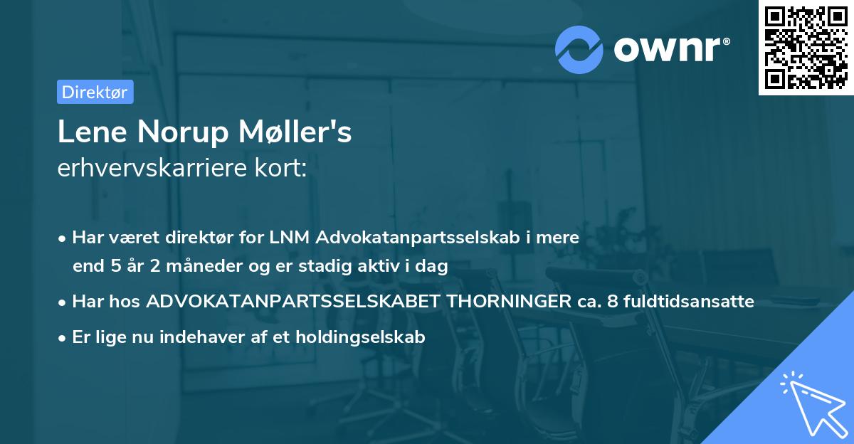 Lene Norup Møller's erhvervskarriere kort