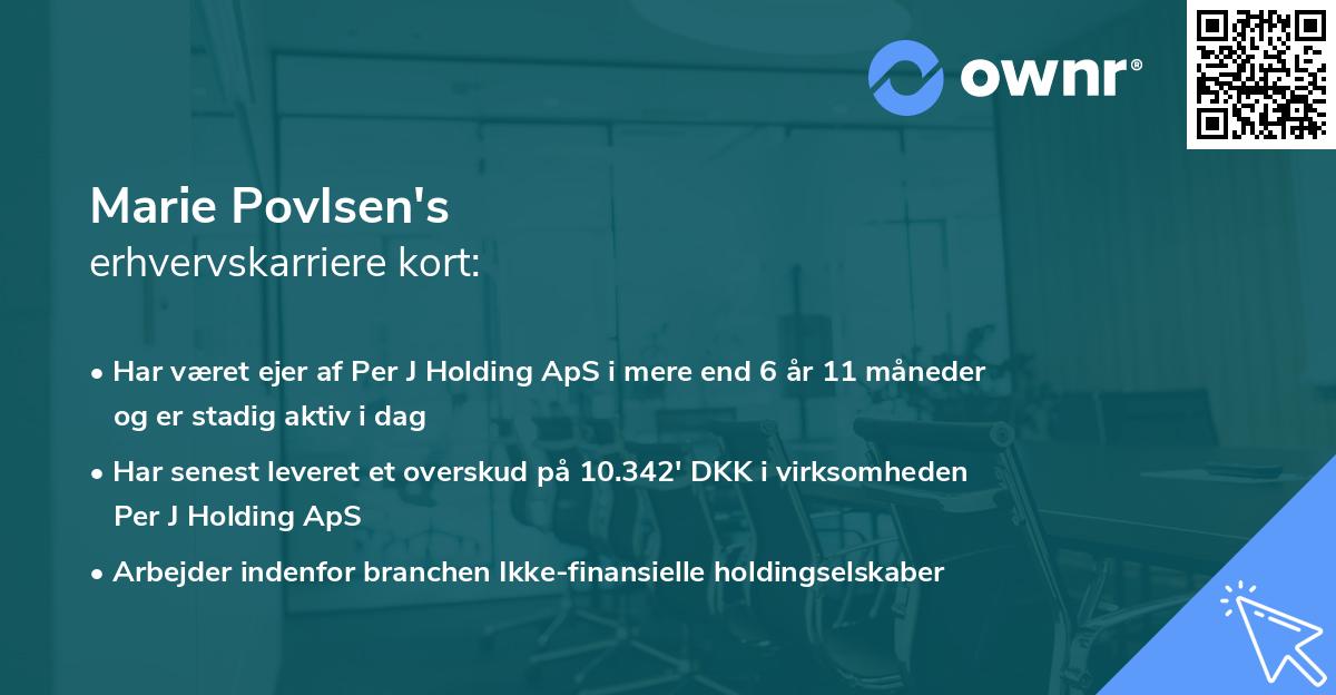 Marie Povlsen's erhvervskarriere kort
