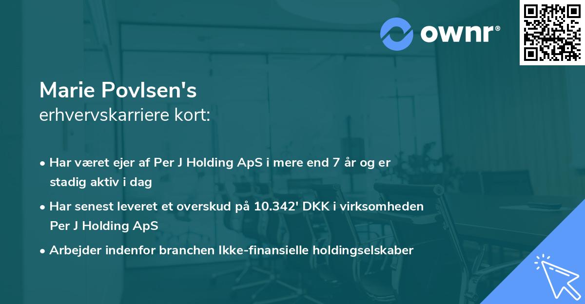 Marie Povlsen's erhvervskarriere kort