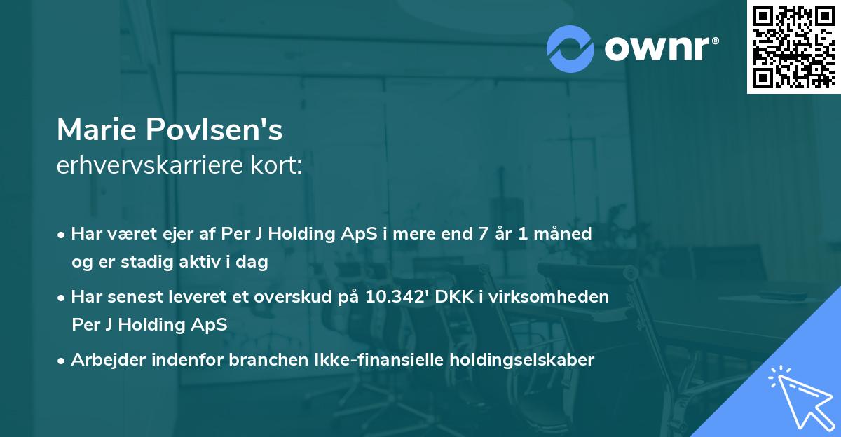 Marie Povlsen's erhvervskarriere kort
