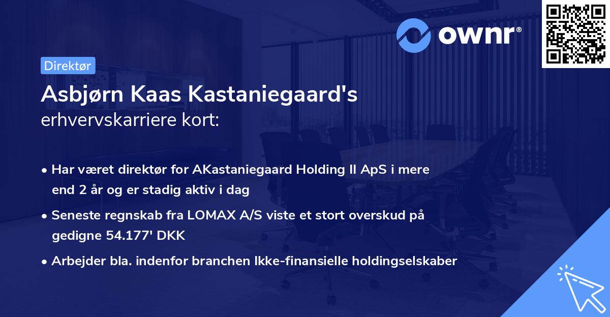Asbjørn Kaas Kastaniegaard's erhvervskarriere kort