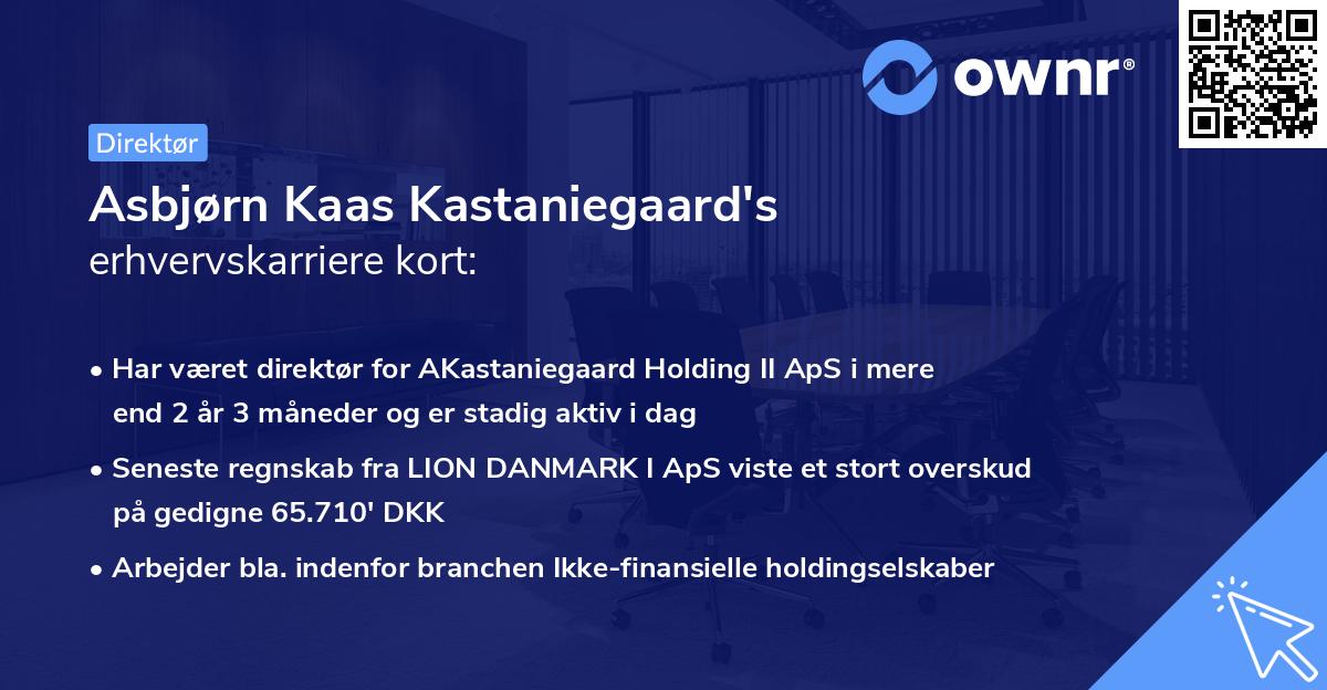 Asbjørn Kaas Kastaniegaard's erhvervskarriere kort