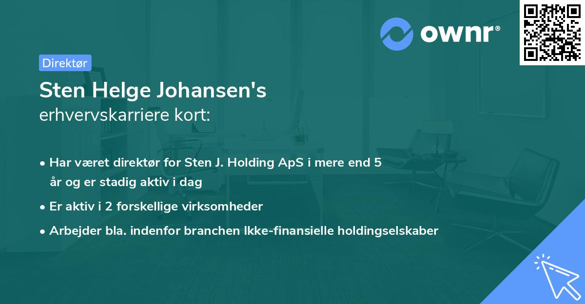 Sten Helge Johansen's erhvervskarriere kort