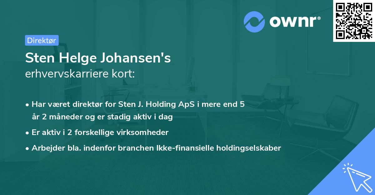 Sten Helge Johansen's erhvervskarriere kort