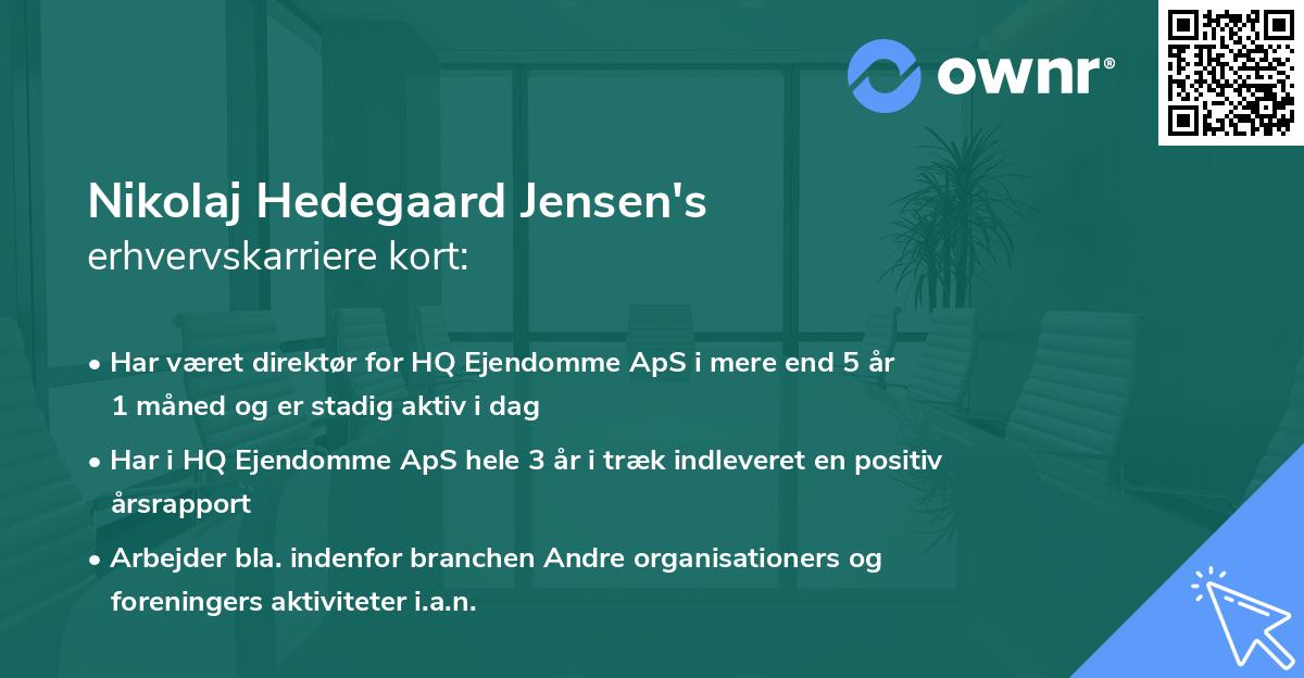 Nikolaj Hedegaard Jensen's erhvervskarriere kort