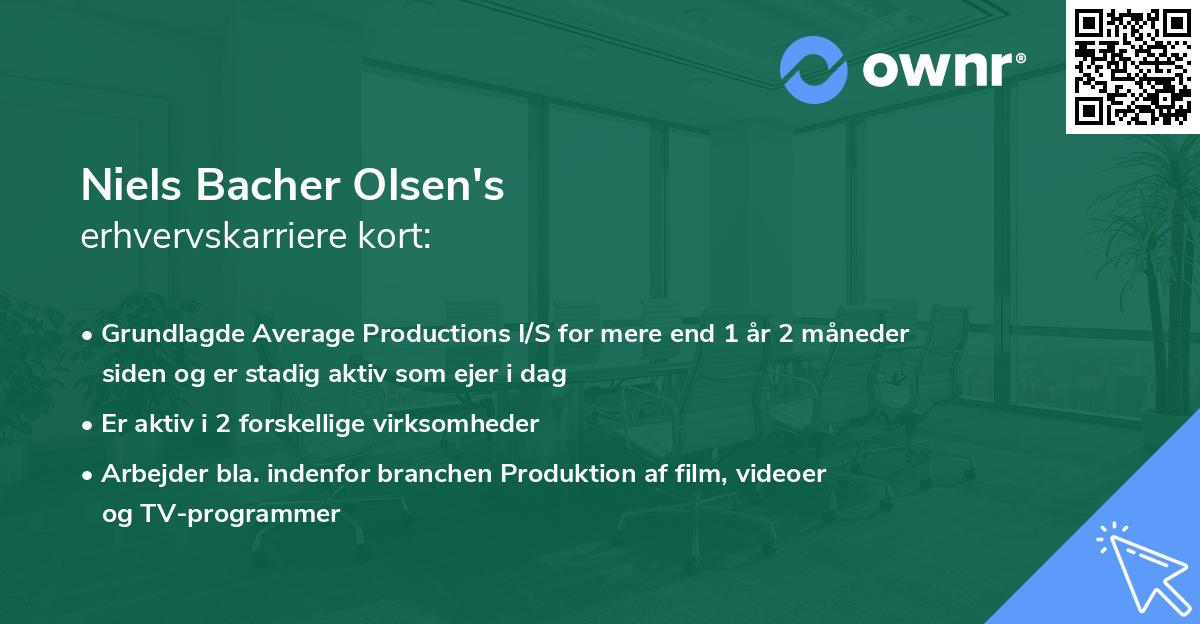 Niels Bacher Olsen's erhvervskarriere kort