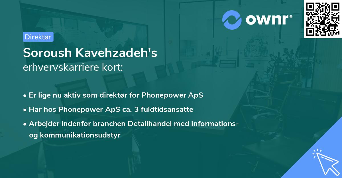 Soroush Kavehzadeh's erhvervskarriere kort