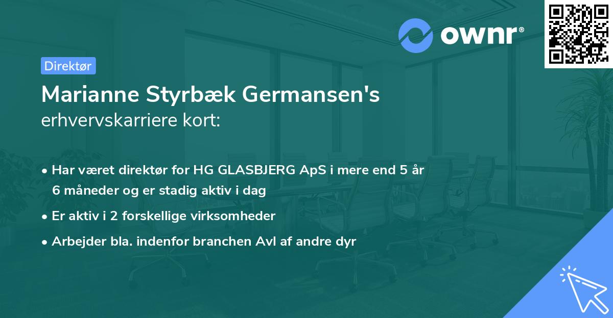 Marianne Styrbæk Germansen's erhvervskarriere kort