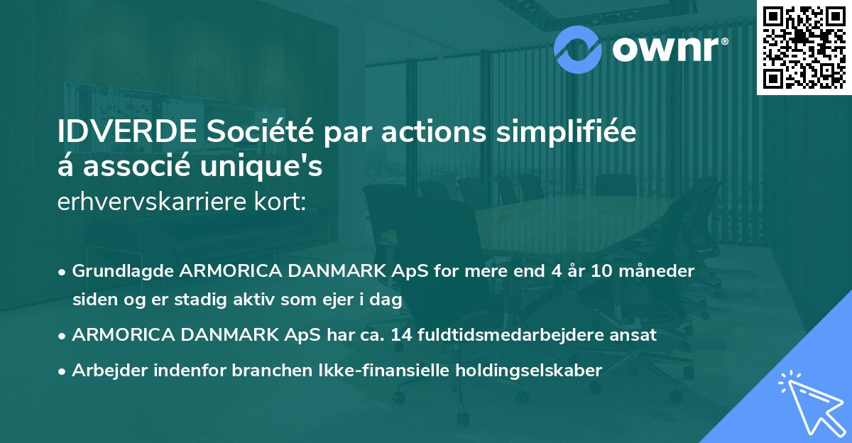 IDVERDE Société par actions simplifiée á associé unique's erhvervskarriere kort