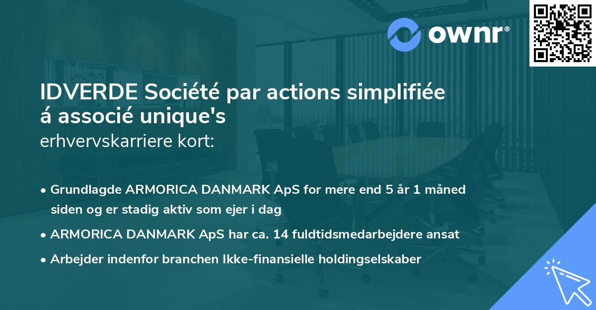 IDVERDE Société par actions simplifiée á associé unique's erhvervskarriere kort