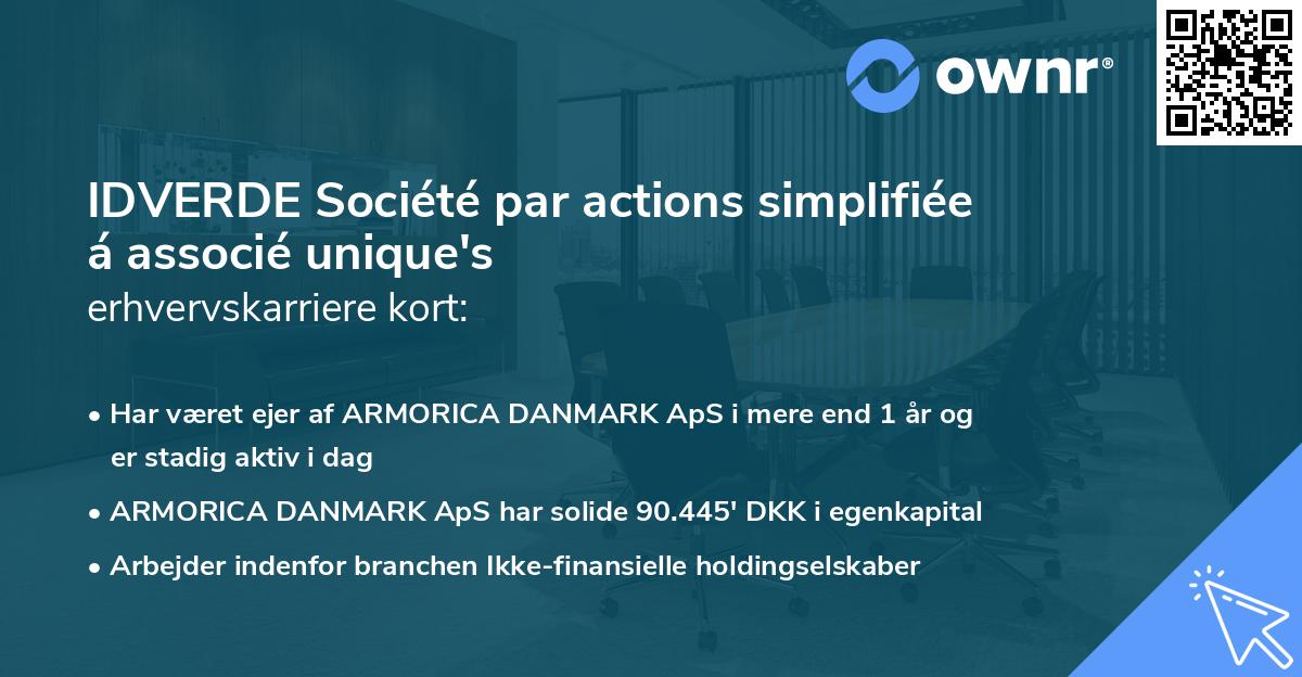IDVERDE Société par actions simplifiée á associé unique's erhvervskarriere kort