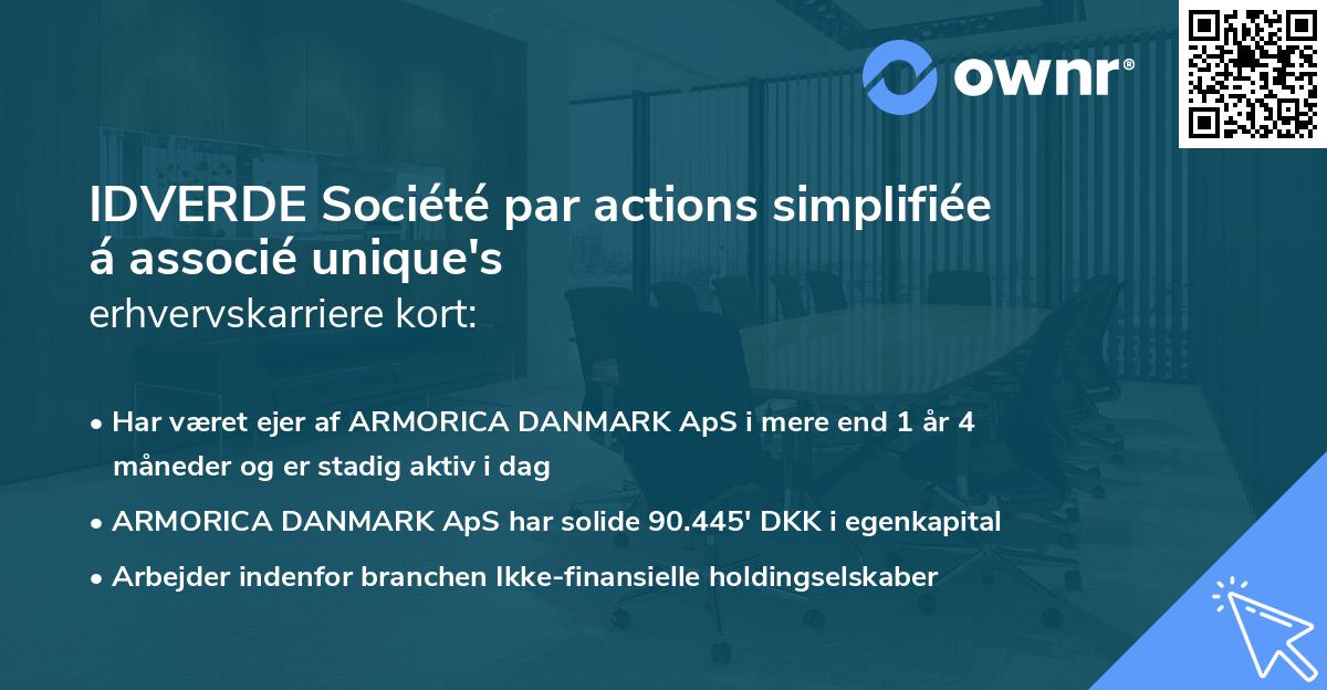 IDVERDE Société par actions simplifiée á associé unique's erhvervskarriere kort