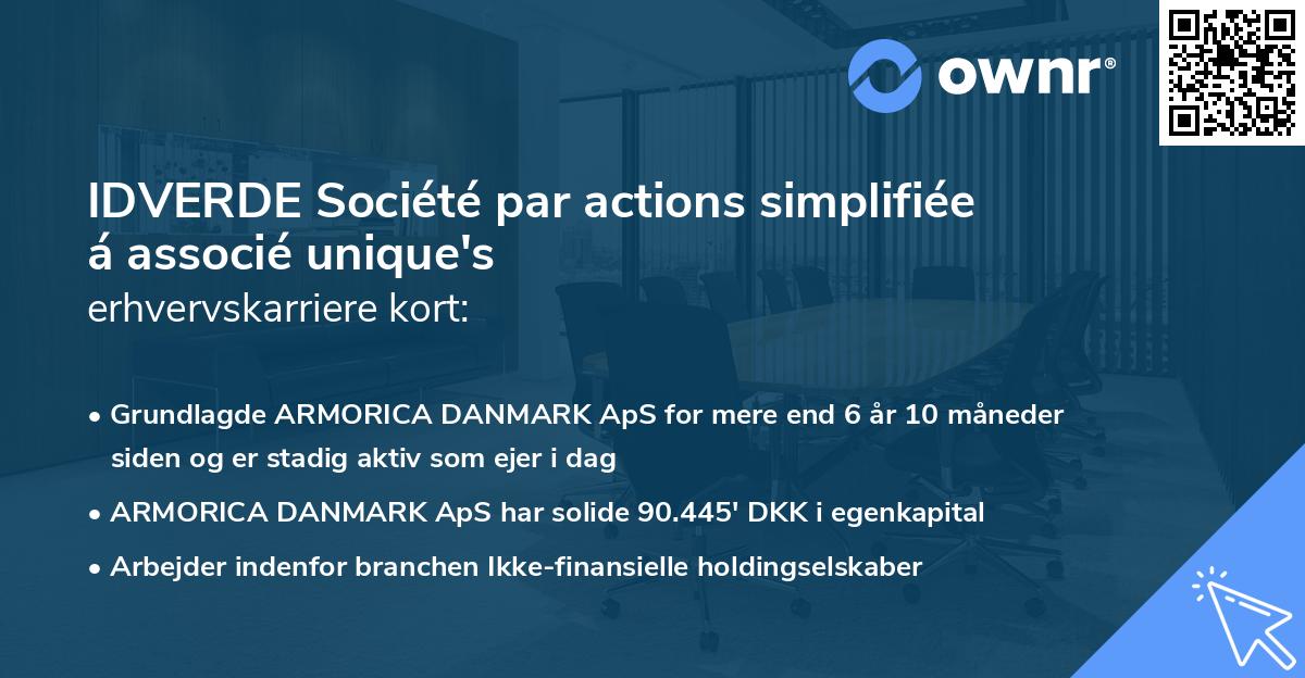 IDVERDE Société par actions simplifiée á associé unique's erhvervskarriere kort