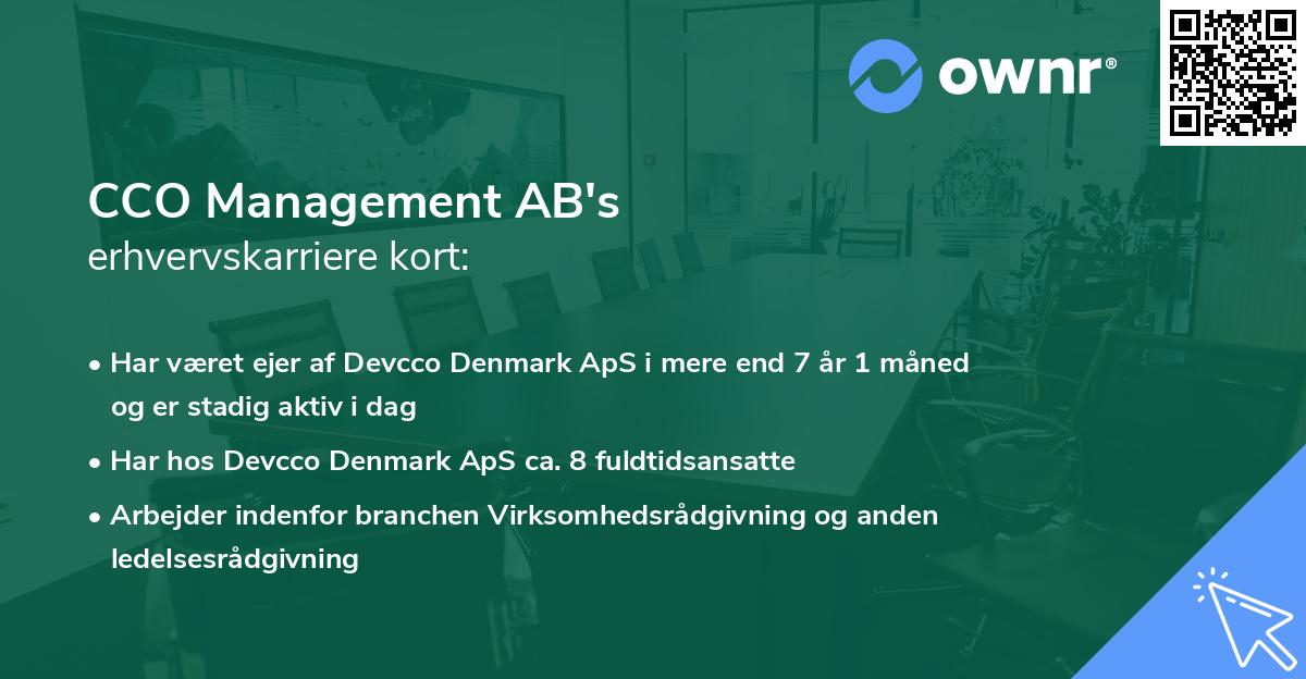 CCO Management AB's erhvervskarriere kort