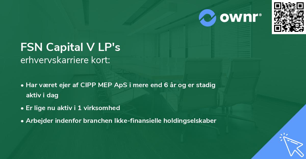 FSN Capital V LP's erhvervskarriere kort