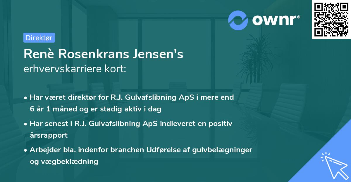 Renè Rosenkrans Jensen's erhvervskarriere kort