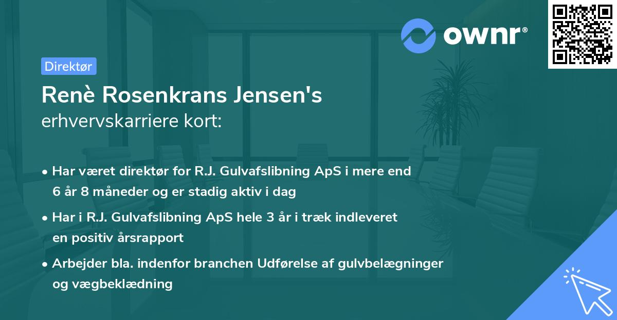 Renè Rosenkrans Jensen's erhvervskarriere kort