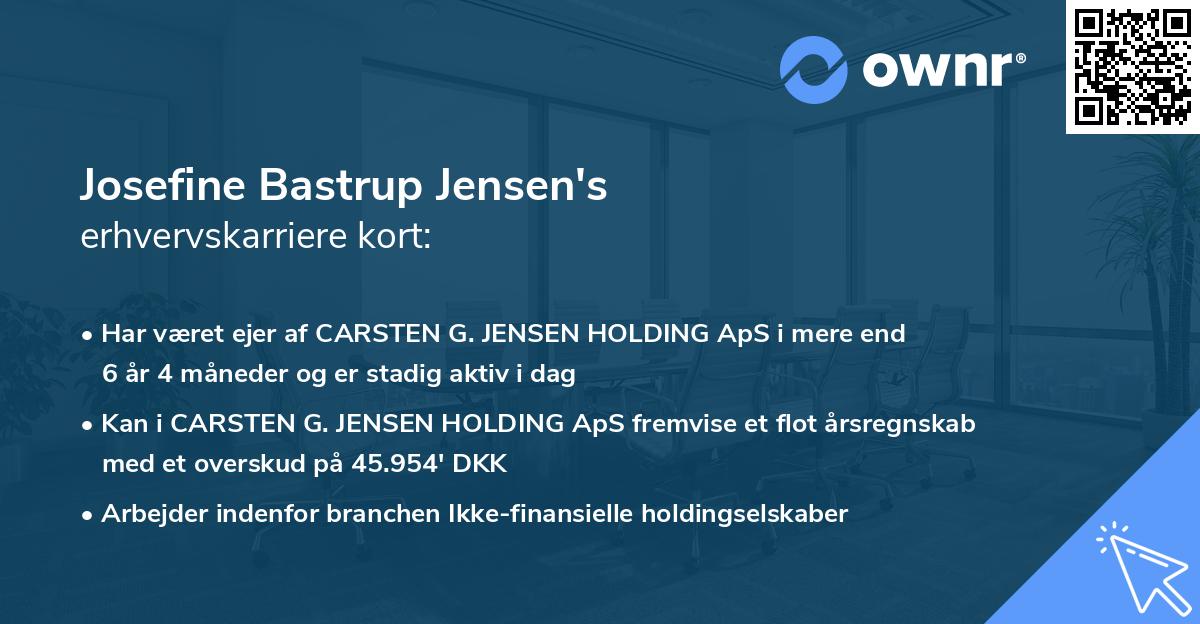 Josefine Bastrup Jensen's erhvervskarriere kort