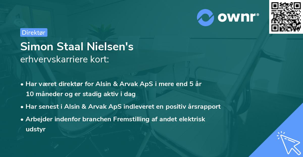Simon Staal Nielsen's erhvervskarriere kort