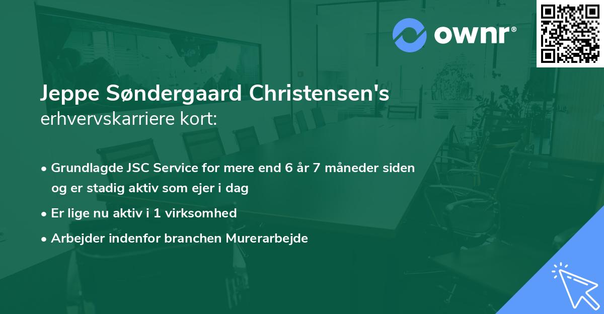 Jeppe Søndergaard Christensen's erhvervskarriere kort
