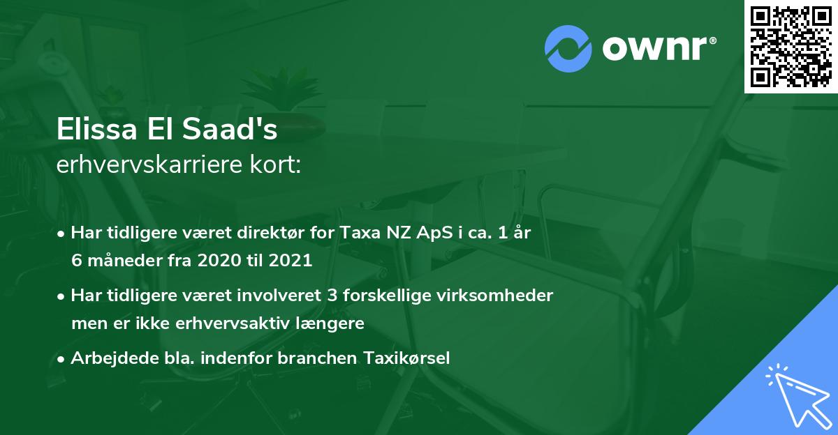 Elissa El Saad's erhvervskarriere kort