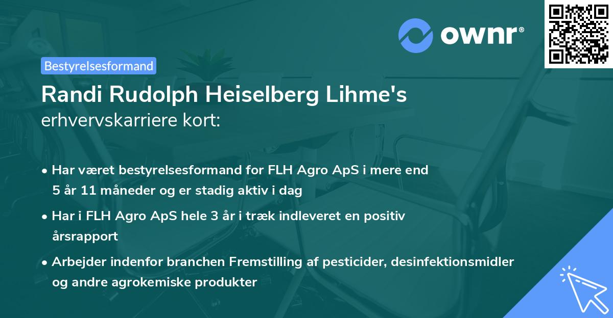 Randi Rudolph Heiselberg Lihme's erhvervskarriere kort