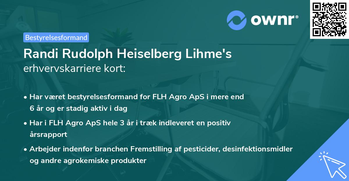 Randi Rudolph Heiselberg Lihme's erhvervskarriere kort