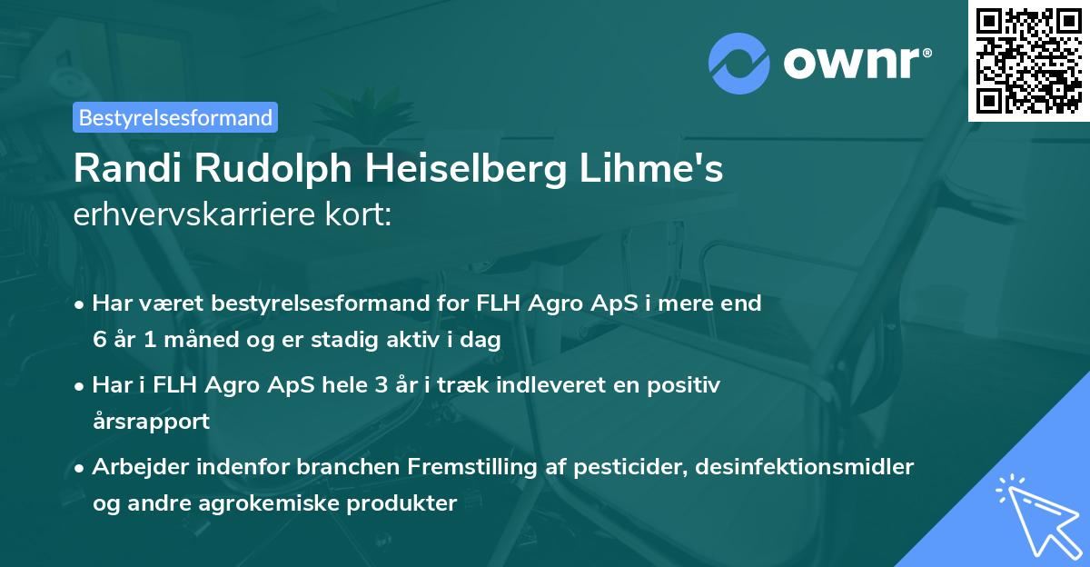 Randi Rudolph Heiselberg Lihme's erhvervskarriere kort