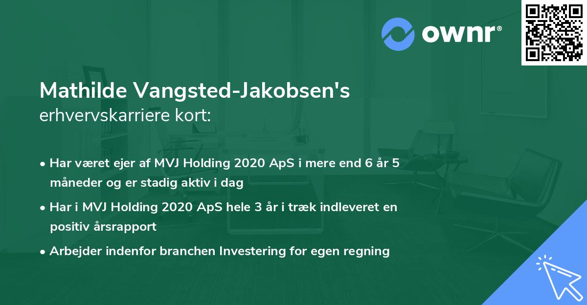 Mathilde Vangsted-Jakobsen's erhvervskarriere kort