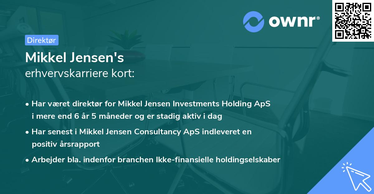 Mikkel Jensen's erhvervskarriere kort