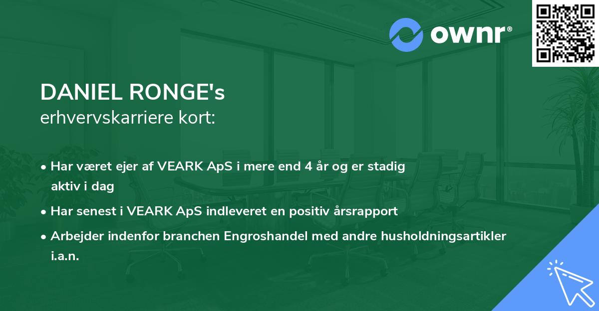 DANIEL RONGE's erhvervskarriere kort