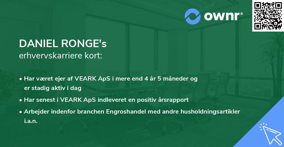 DANIEL RONGE's erhvervskarriere kort