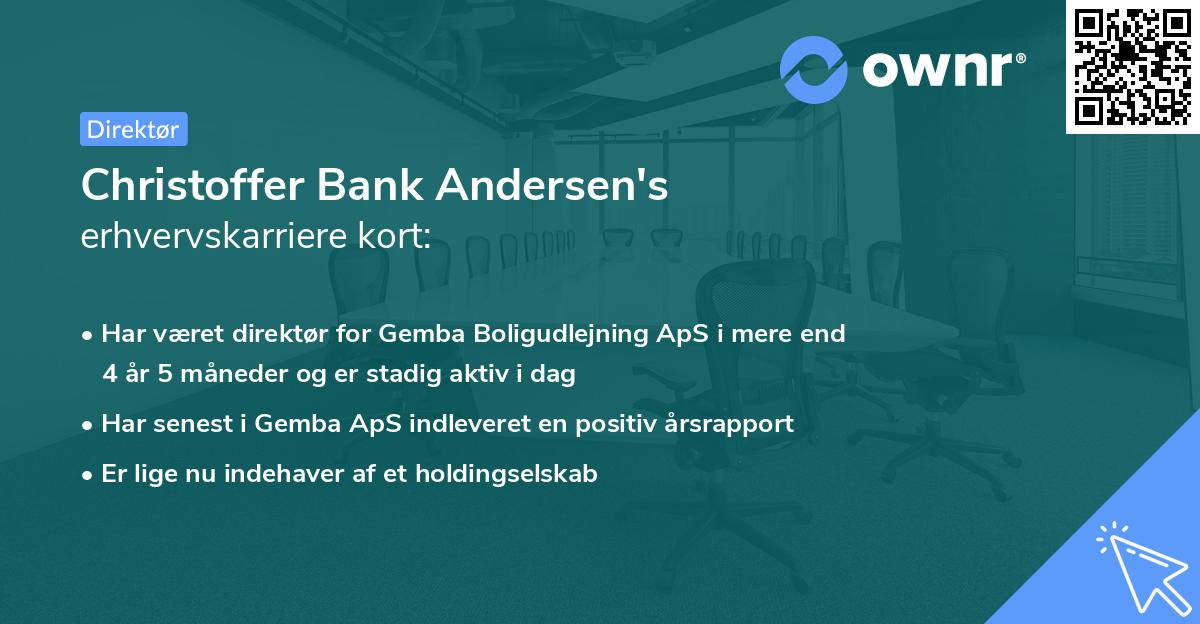 Christoffer Bank Andersen's erhvervskarriere kort